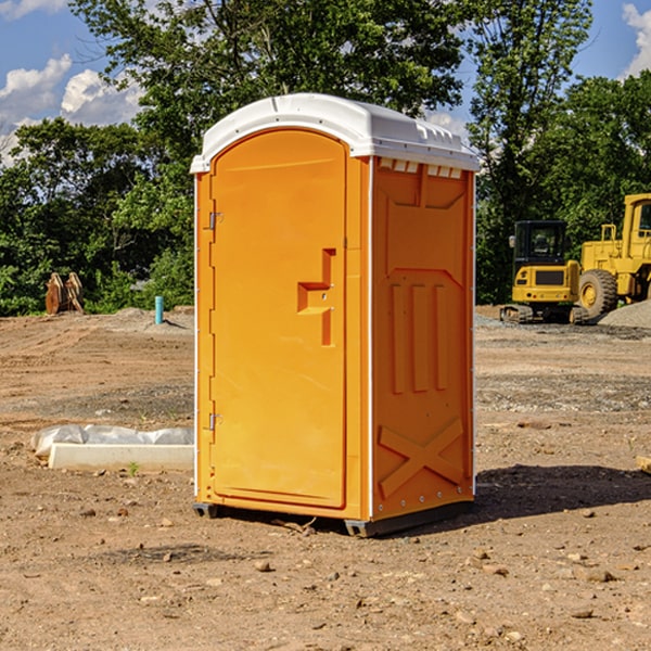 how often are the porta potties cleaned and serviced during a rental period in Delong IN